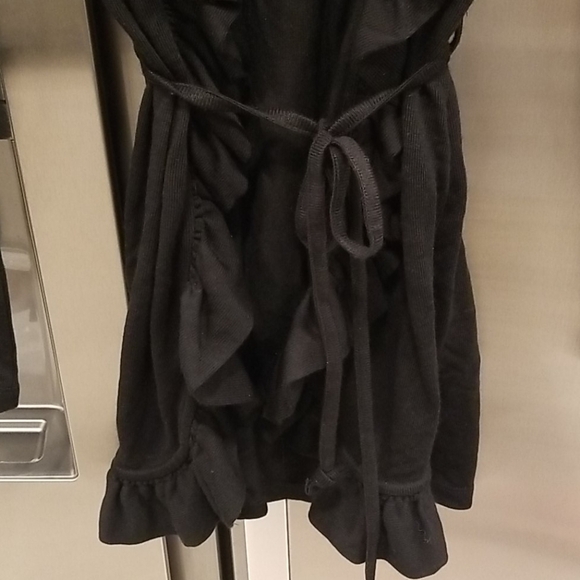 💕VERO MODA💕 Black Ruffle Open Shawl Cardigan - Picture 4 of 7